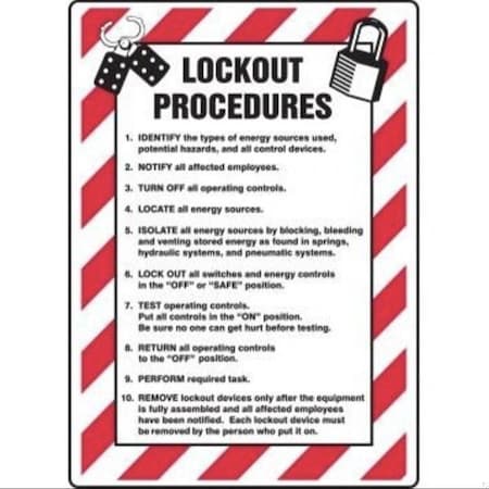 Accuform LOCKOUTTAGOUT SIGN LOCKOUT PROCEDURES MLKT505XV